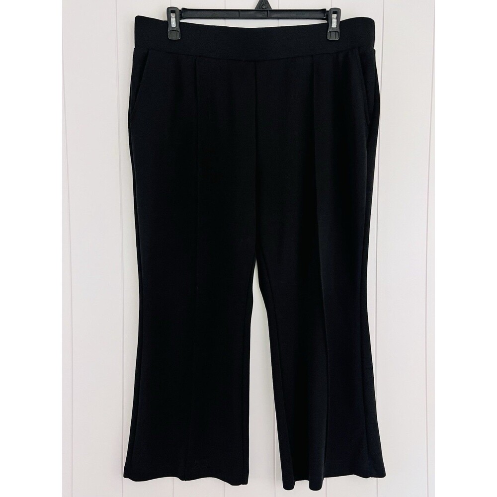 Terra & Sky Super Soft Wide Leg Black Pants Slacks Comfy Stretchy Plus 1X 14/16